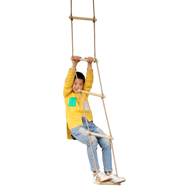 Playberg 5 Step Climbing Wooden Rope Ladder QI003373 - main